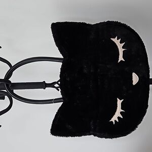 BN Velvet Black Cat Head Bag